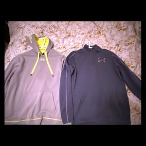 2 UA — 1 hoodie and 1 pullover (large)